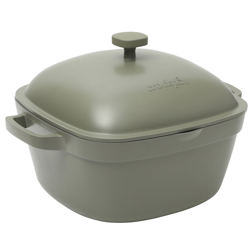 Crock-Pot Northvale 5.2qt Cast Aluminum Dutch Oven w/ Lid - Square - Nonstick Ceramic Interior - Induction - Gift Box w/ Remailer