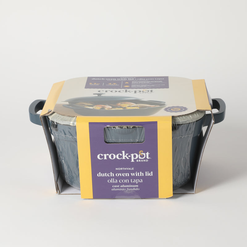 Crock-Pot Northvale 5.2qt Cast Aluminum Dutch Oven w/ Lid - Square - Nonstick Ceramic Interior - Induction - Gift Box w/ Remailer
