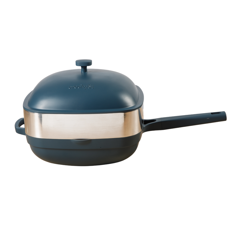 Crock-Pot Northvale 5.3qt Cast Aluminum Sauté Pan w/ Steamer & Lid - Square - Nonstick Ceramic Int - Induction - Soft Touch Handle - GBX