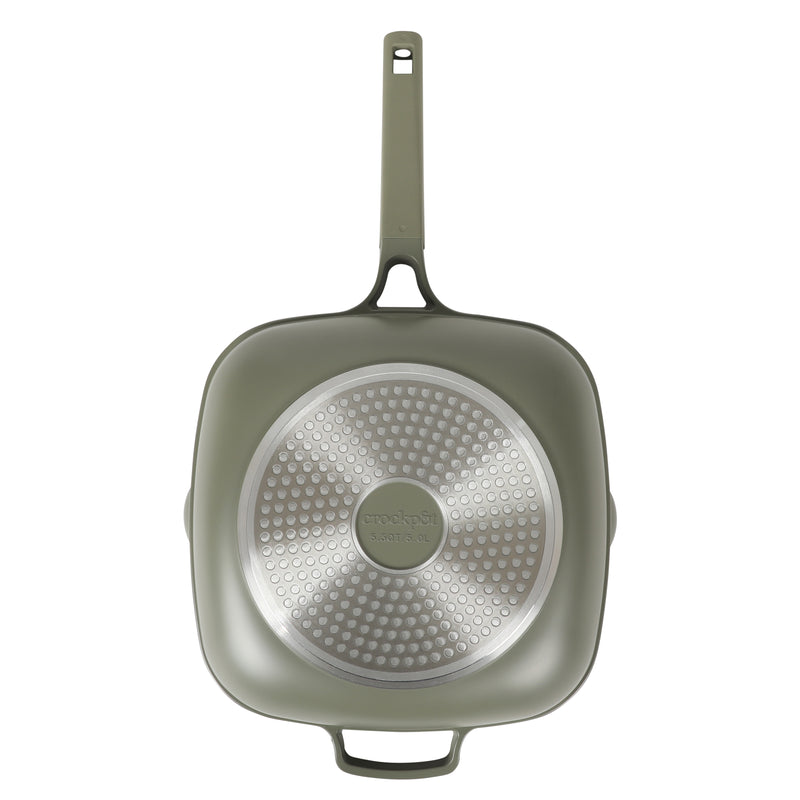 Crock-Pot Northvale 5.3qt Cast Aluminum Sauté Pan w/ Steamer & Lid - Square - Nonstick Ceramic Int - Induction - Soft Touch Handle - GBX