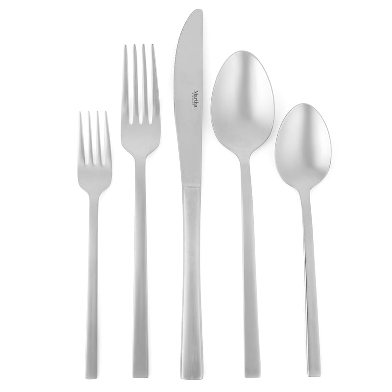Martha Stewart Southland 20pc Flatware Set - Mirror Polish - Stainless Steel - Open Window Gift Box