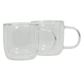 Mr. Coffee Salon Espresso 2pc 3 oz Borosilicate Double Wall Mug Set - Clear - Round - Hand Made - Factory Remailer