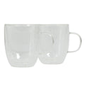 Mr. Coffee Retro Machiatto 2pc 16oz Double Wall Borosilcate Glass Mug Set - Factory Remailer
