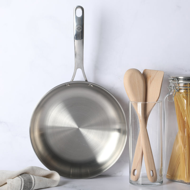 Martha Stewart Castelle10" Stainless Steel Frying Pan - Satin Interior & Polished Exterior - Stainless Steel Handle - Color Sleeve