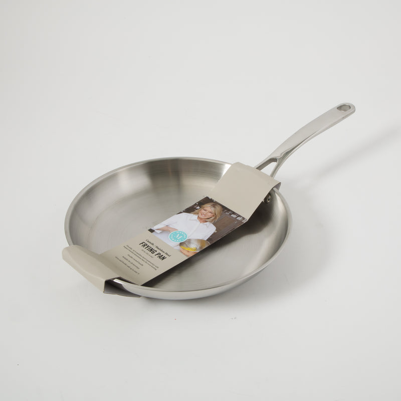 Martha Stewart Castelle10" Stainless Steel Frying Pan - Satin Interior & Polished Exterior - Stainless Steel Handle - Color Sleeve