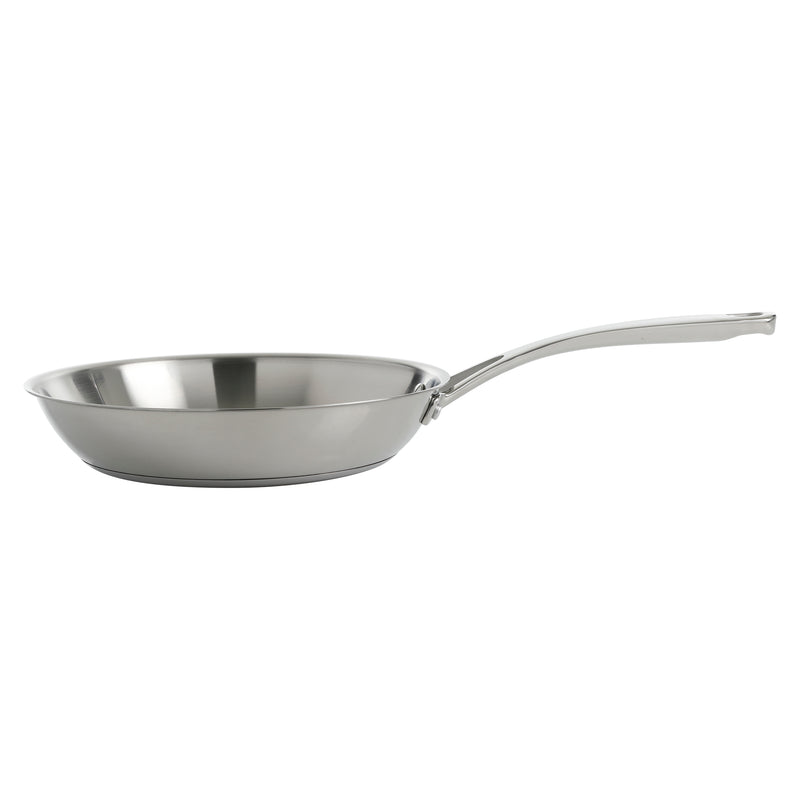 Martha Stewart Castelle 12" Stainless Steel Frying Pan - Satin Interior & Polished Exterior - Stainless Steel Handle - Color Sleeve
