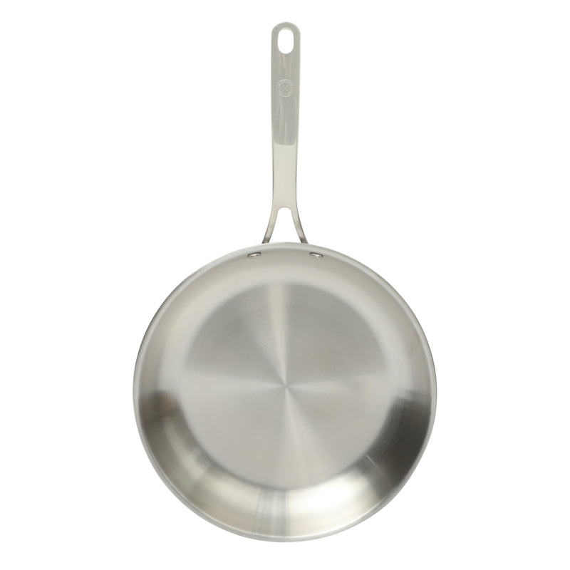 Martha Stewart Castelle 12" Stainless Steel Frying Pan - Satin Interior & Polished Exterior - Stainless Steel Handle - Color Sleeve