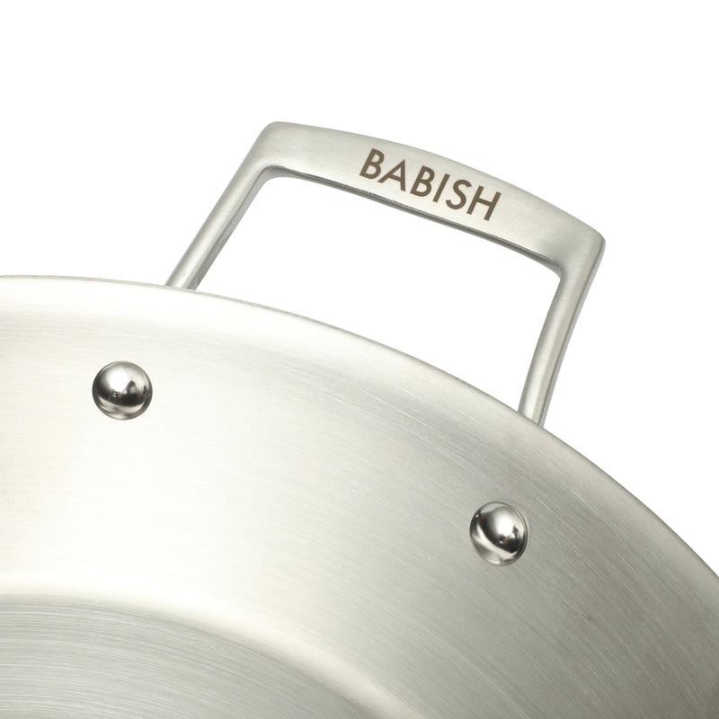 Babish 13" Stainless Steel Triply Paella Pan - Color Sleeve w/ Remailer