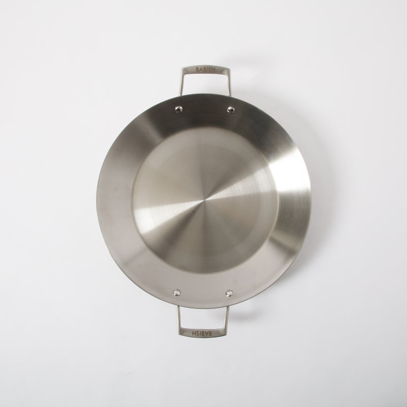 Babish 13" Stainless Steel Triply Paella Pan - Color Sleeve w/ Remailer