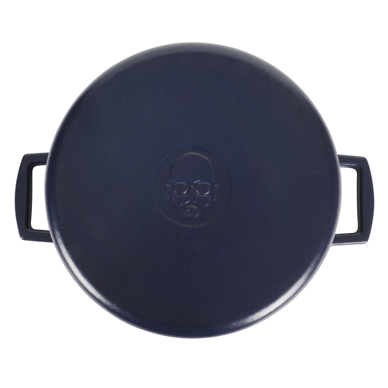 Babish - 6 Qt Dutch Oven W/ Lid - Blue - Matte Finish - Ss Knob - Cast Iron - Color Sleeve W/ Rm