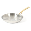 Martha Stewart Castelle 9.5" Stainless Steel Frying Pan - Satin Polish Interior - Gold PVD Handle - Impact Bonded Base - Color Sleeve