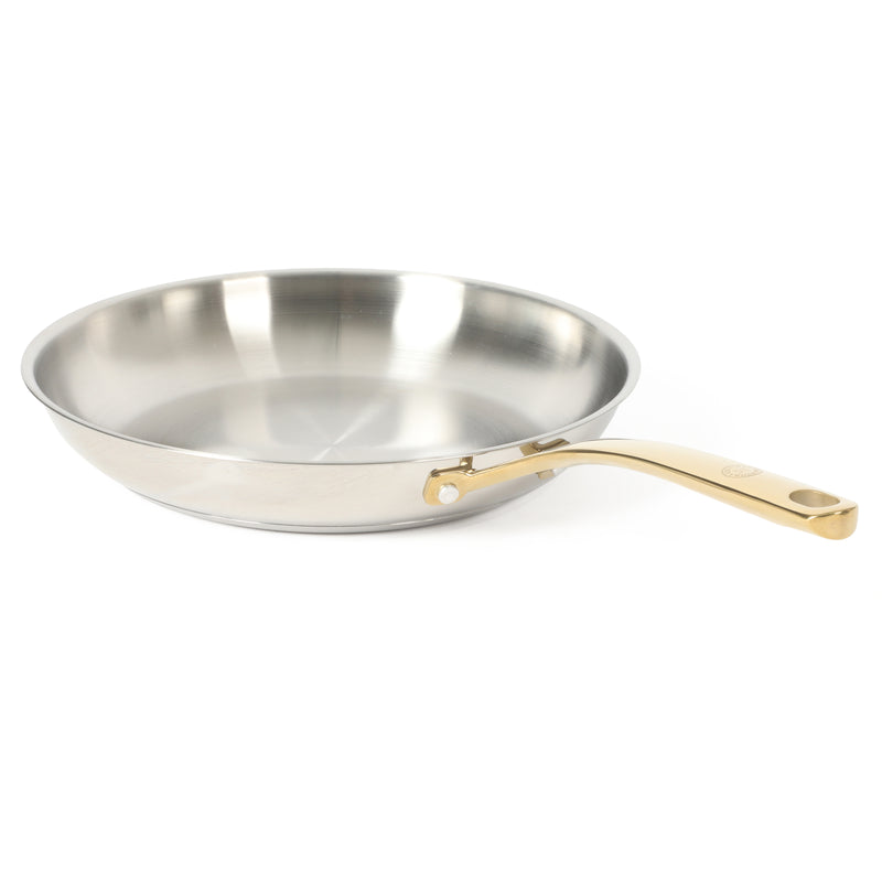 Martha Stewart Castelle 12" Stainless Steel Frying Pan - Satin Interior & Polished Exterior - Stainless Steel Handle - Color Sleeve
