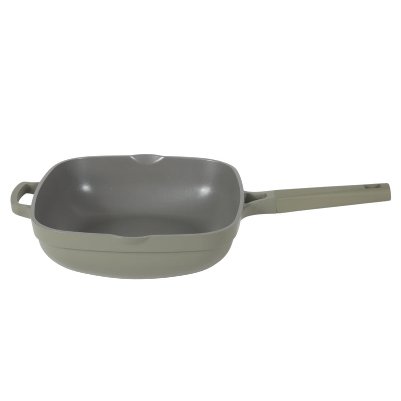 Crock-Pot Northvale 5.3qt Cast Aluminum Sauté Pan w/ Steamer & Lid - Square - Nonstick Ceramic Int - Induction - Soft Touch Handle - GBX