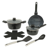 Oster Smarthandle Advance 13pc Forged Aluminum Cookware Combo Set - Ceramic Non-Stick Interior - Induction Base - Detachable Bakelite Handle - Gift Box