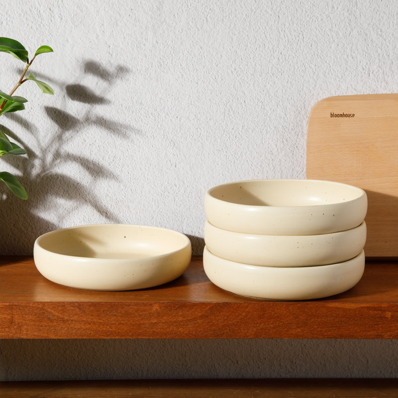 Bloomhouse Corsica Clay 4pc 9" Dinner Bowl Set - Reactive Glaze - Stoneware - Gift Box w/ Remailer
