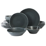 Bloomhouse Montecito Breeze 16pc Double Bowl Dinnerware Set - Reactive Glaze - Stoneware - Gift Box w/ Remailer