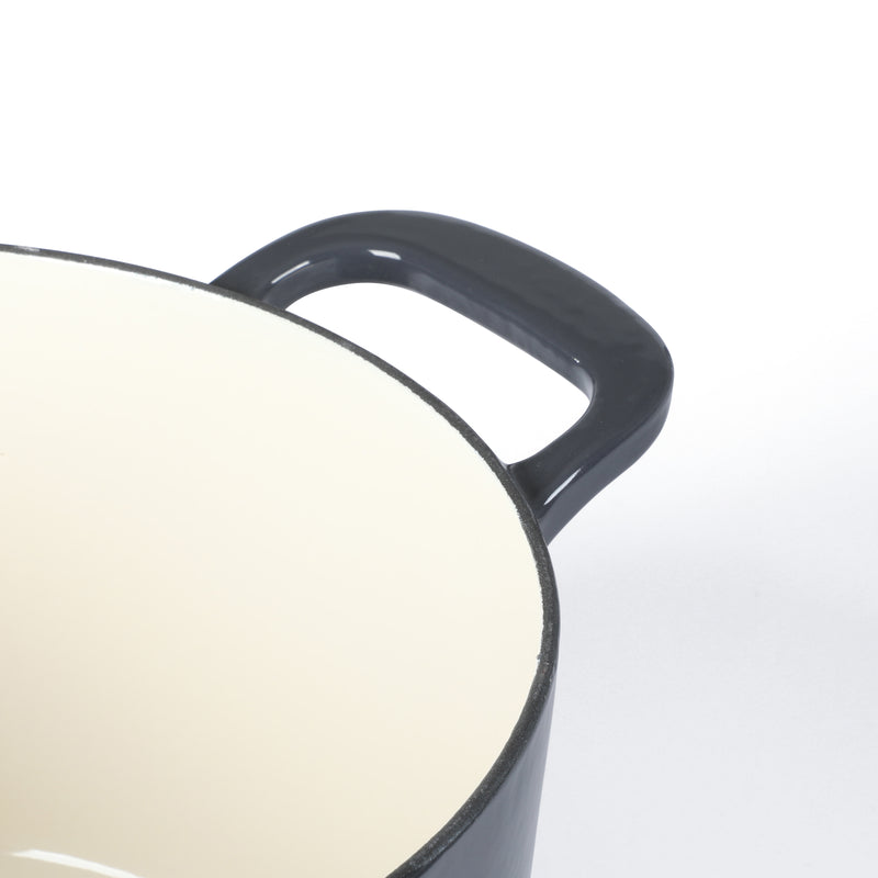 Martha Stewart Gatwick 4qt Enamel Cast Iron Dutch Oven w/ Lid - Warehouse Remailer (Black / Grey)