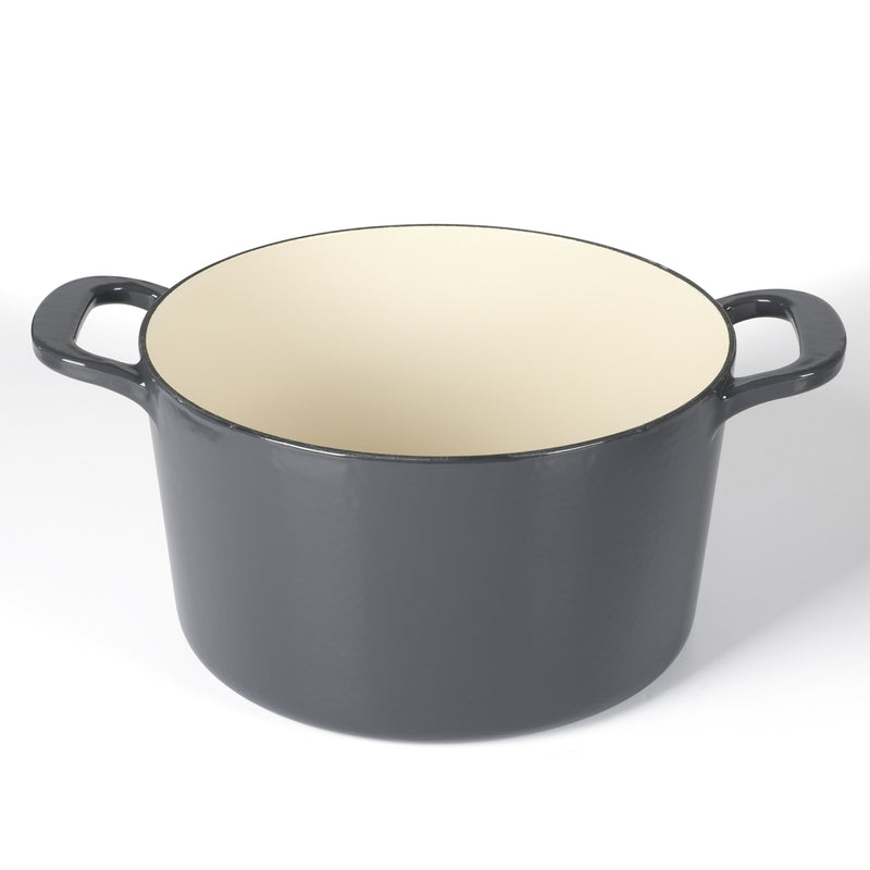 Martha Stewart Gatwick 4qt Enamel Cast Iron Dutch Oven w/ Lid - Warehouse Remailer (Black / Grey)