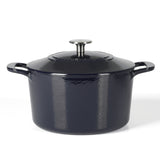 Martha Stewart Gatwick 4qt Enamel Cast Iron Dutch Oven w/ Lid - Warehouse Remailer (Black / Grey)