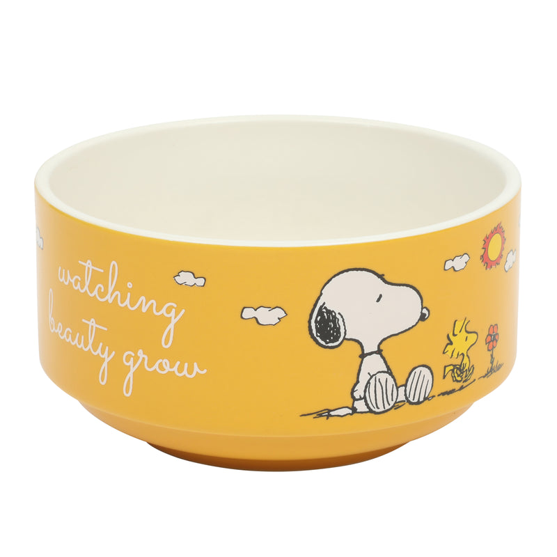 Peanuts Snoopy's Garden Patch 6pc 5.5" Stackable Bowl Set - Asst Designs - Round - Decorated - Stoneware - Gift Box w/ RM