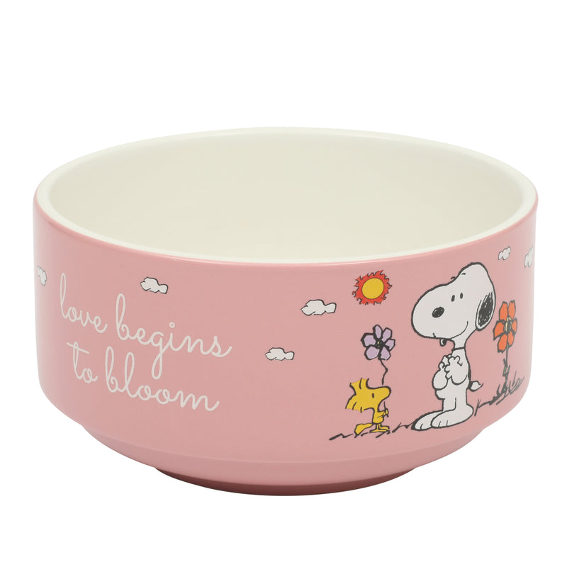 Peanuts Snoopy's Garden Patch 6pc 5.5" Stackable Bowl Set - Asst Designs - Round - Decorated - Stoneware - Gift Box w/ RM
