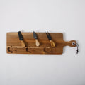 Gibson Elite Gracious Dining 4pc Cheese Knife Set w/ Acacia Serving Board - Black Nonstick Stainless Steel Blade - Acacia Handle - Acacia Wood - Clam Pack w/ Window Box