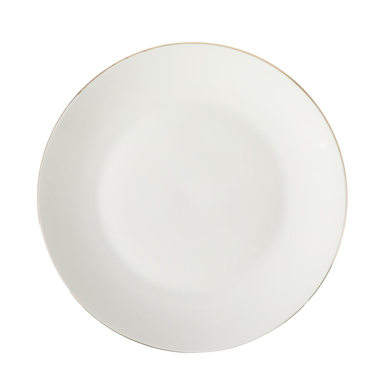 Gibson Home Ogalla 7.5" Dessert Plate - Gold Banded - 1.5mm Band - Decorated - Fine Ceramic- Open Stock w/ UPC Label