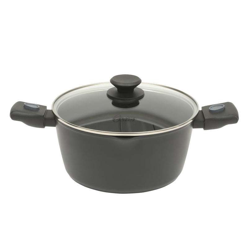 Oster Smarthandle Advance 13pc Forged Aluminum Cookware Combo Set - Ceramic Non-Stick Interior - Induction Base - Detachable Bakelite Handle - Gift Box