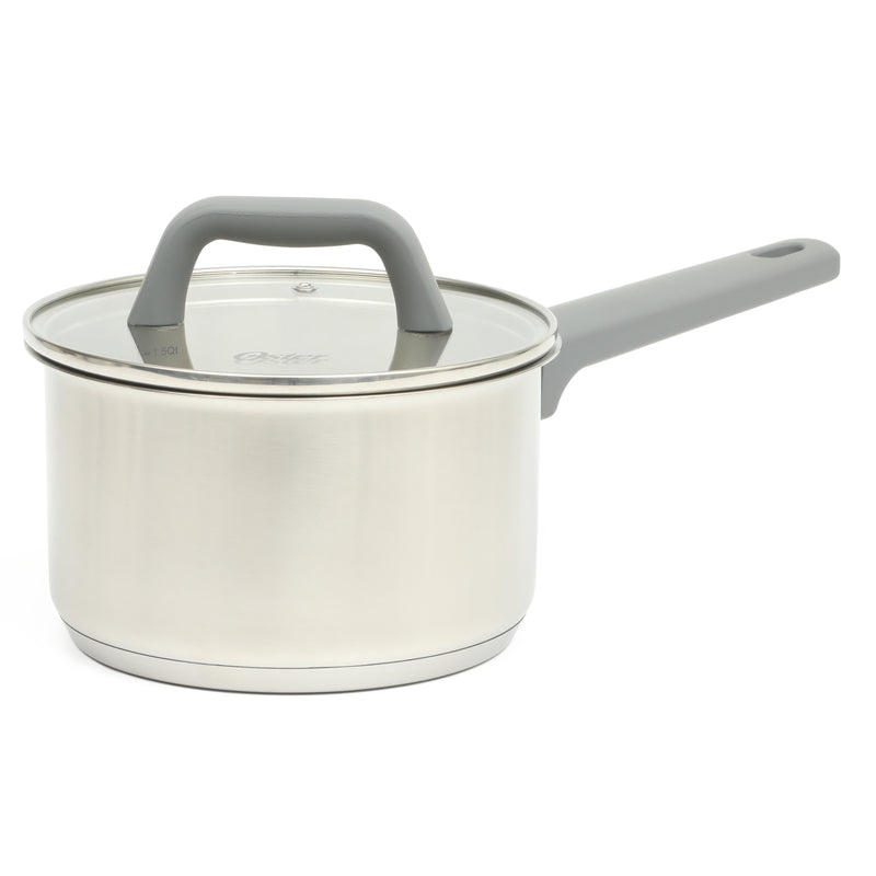 Oster Beauford 9 pc Stainless Steel Cookware Set - Soft Touch Handle - Gift Box