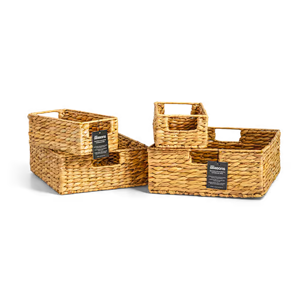 Hy-vee Seasons 4pc Short Storage Bins Set - Open Stock w/ Hang Tag