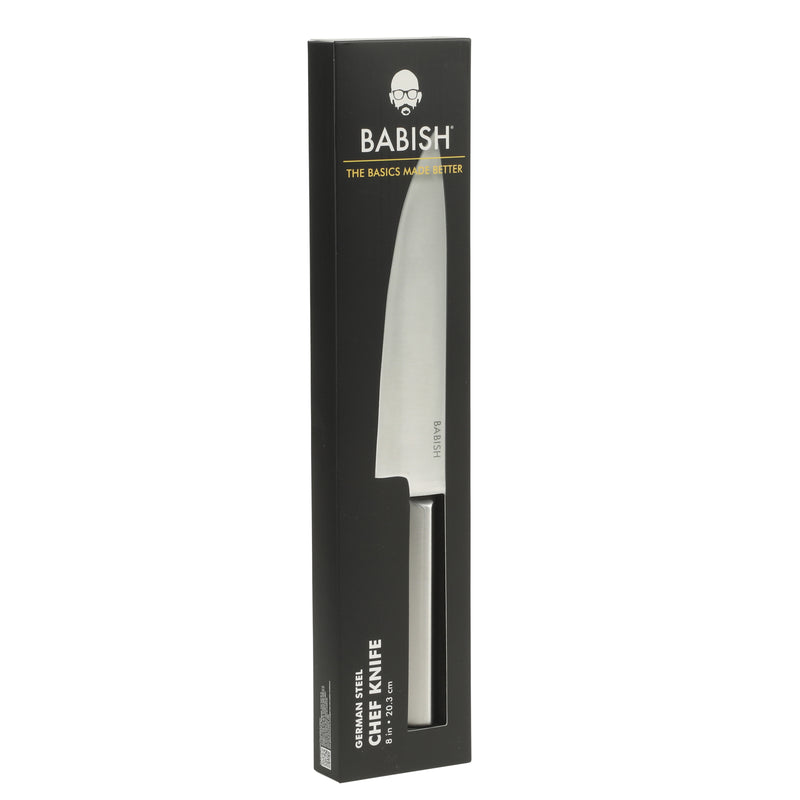 Babish 8" German Steel Chef Knife - Gift Box w/ Remailer