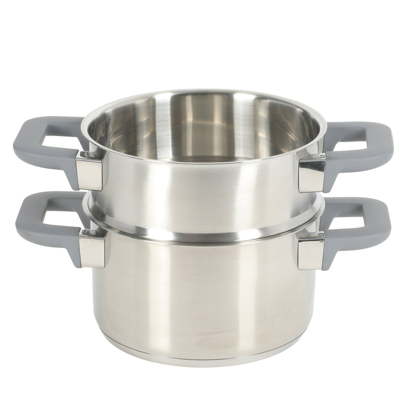 Oster Beauford 2.9qt Stainless Steel Steamer Set - Soft Touch Handle - Gift Box