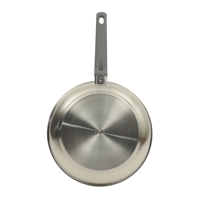 Oster Beauford 10" Stainless Steel Frying Pan - Soft Touch Handle - 5 Ply Base - Color Sleeve