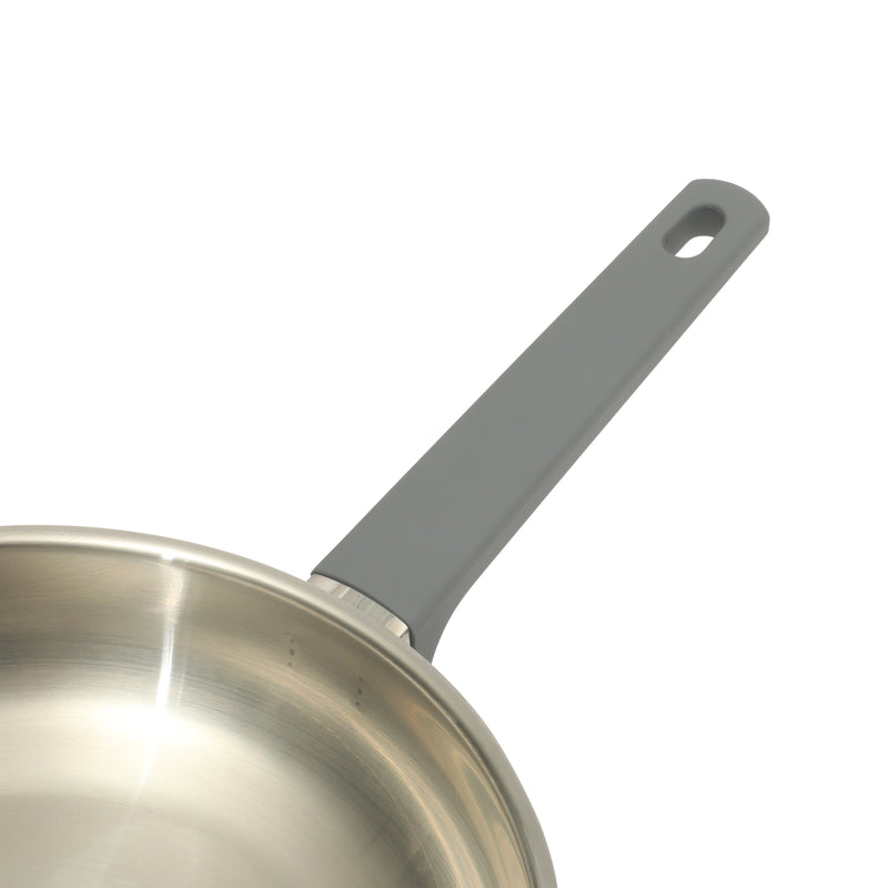 Oster Beauford 10" Stainless Steel Frying Pan - Soft Touch Handle - 5 Ply Base - Color Sleeve