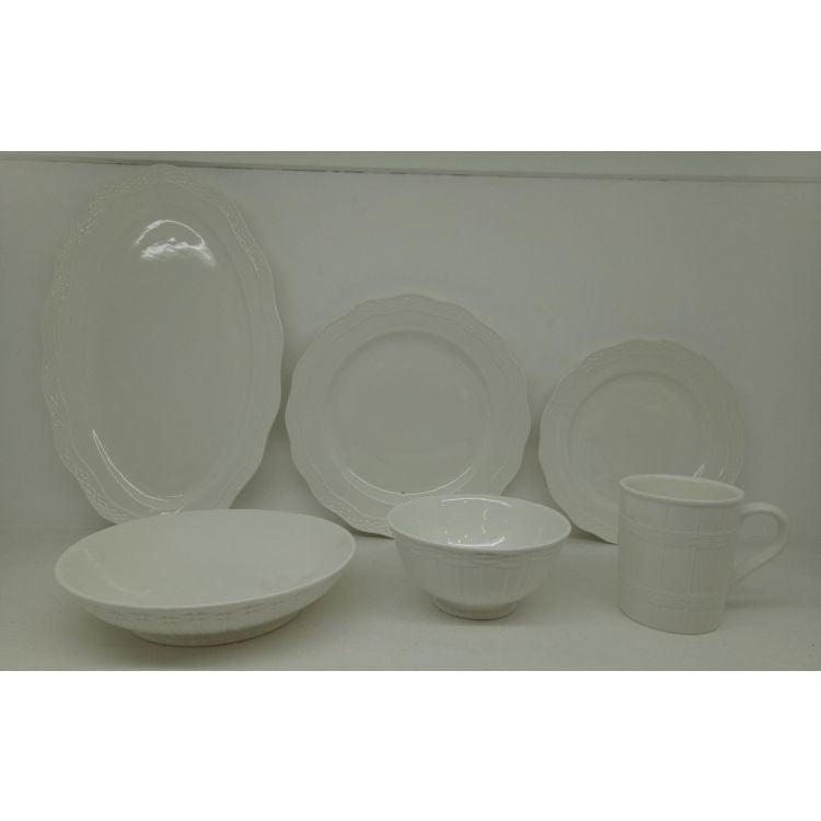 Martha Stewart Basketweave Scallop 6" Stoneware Cereal Bowl - Open Stock w/ UPC Color Label