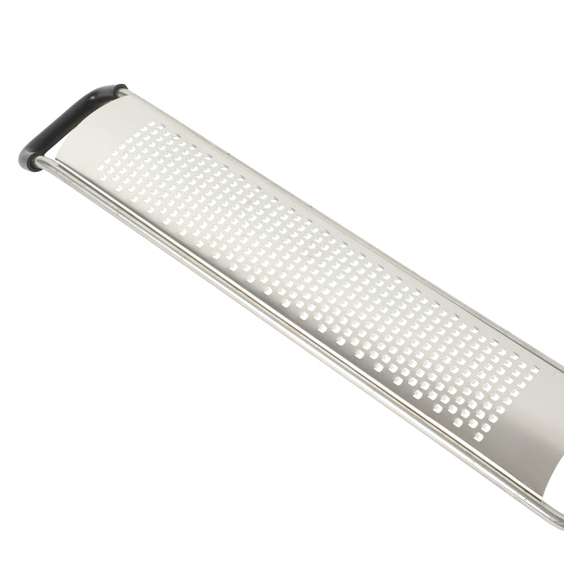 Sur La Table Kitchen Essentials Stainless Steel Long Grater - Etched Stainless Steel Blade - Black Walnut WoodHandle - Tie Card