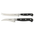 Martha Stewart Carverton 2pc Stainless Steel Tomato Knife & Bird Beak Knife - Black - Traditional Shape - ABS Forged Handle - Gift Box w/ Remailer