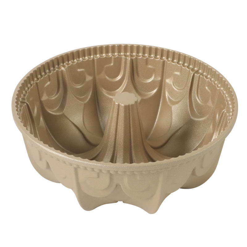 Martha Stewart Festive Holiday 2.5 qt Cast Aluminum Cake Mold - Gold - Lily Flower - Classic Pan - Non-Stick - Color Sleeve
