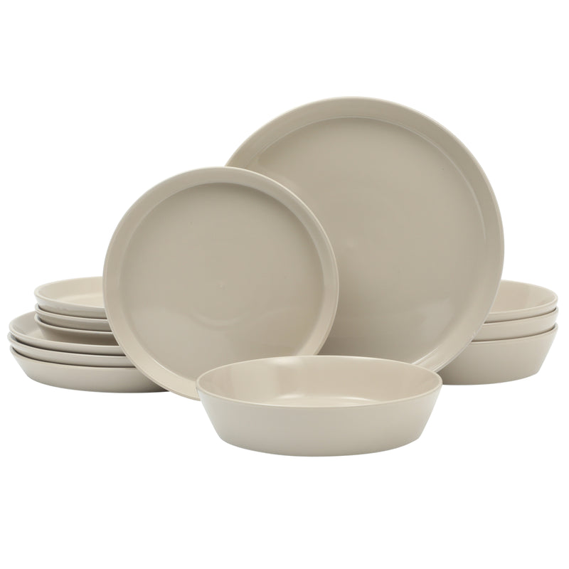 Martha Stewart Everyday Faretta 12pc Dinnerware Set - Round - Solid Color - Fine Ceramic - GBX w/ RM