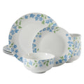 Gibson Home Garden Aisle 12pc Dinnerware Set - Blue - Decorated - Fine Ceramic - Gift Box