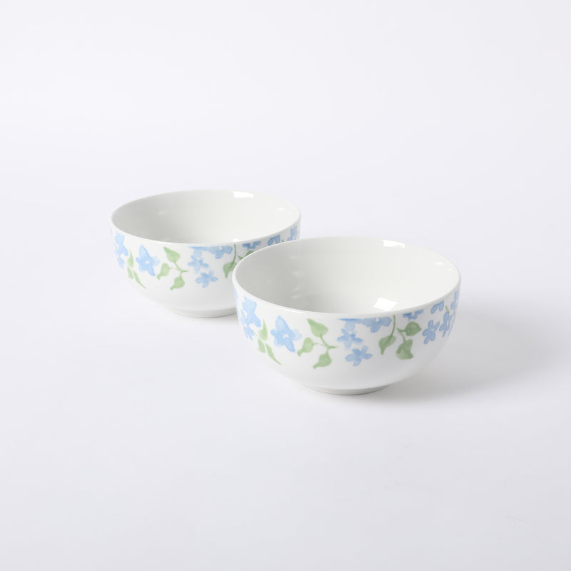 Gibson Home Garden Aisle 2pc 6" Cereal Bowl Set - Blue - Decorated - Fine Ceramic - Color Sleeve