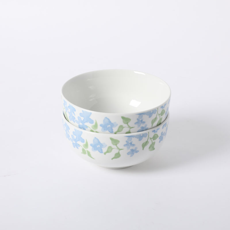 Gibson Home Garden Aisle 2pc 6" Cereal Bowl Set - Blue - Decorated - Fine Ceramic - Color Sleeve