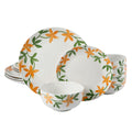 Gibson Home Surrey Hill 12pc Dinnerware Set - Yellow / Green - Decorated - Fine Ceramic - Gift Box