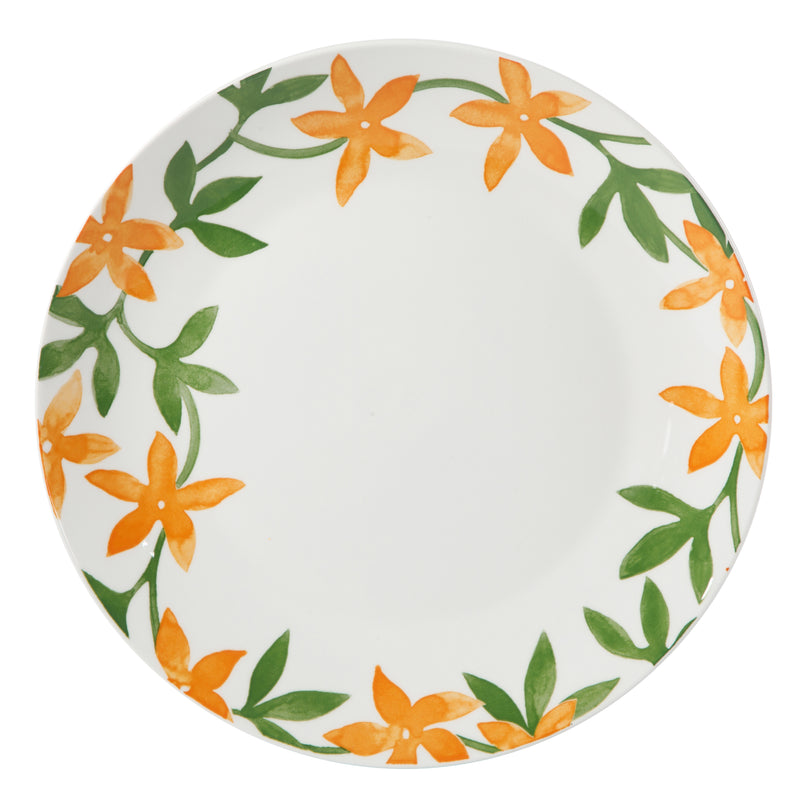 Gibson Home Surrey Hill 12pc Dinnerware Set - Yellow / Green - Decorated - Fine Ceramic - Gift Box