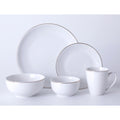 Gibson Home Ogalla 30pc Dinnerware Set - Gold Banded - 1.5mm Band- Decorated - Fine Ceramic - Gift Box