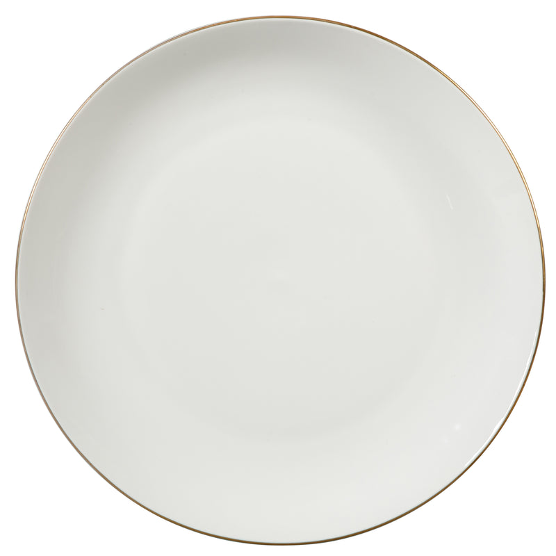 Gibson Home Ogalla 30pc Dinnerware Set - Gold Banded - 1.5mm Band- Decorated - Fine Ceramic - Gift Box