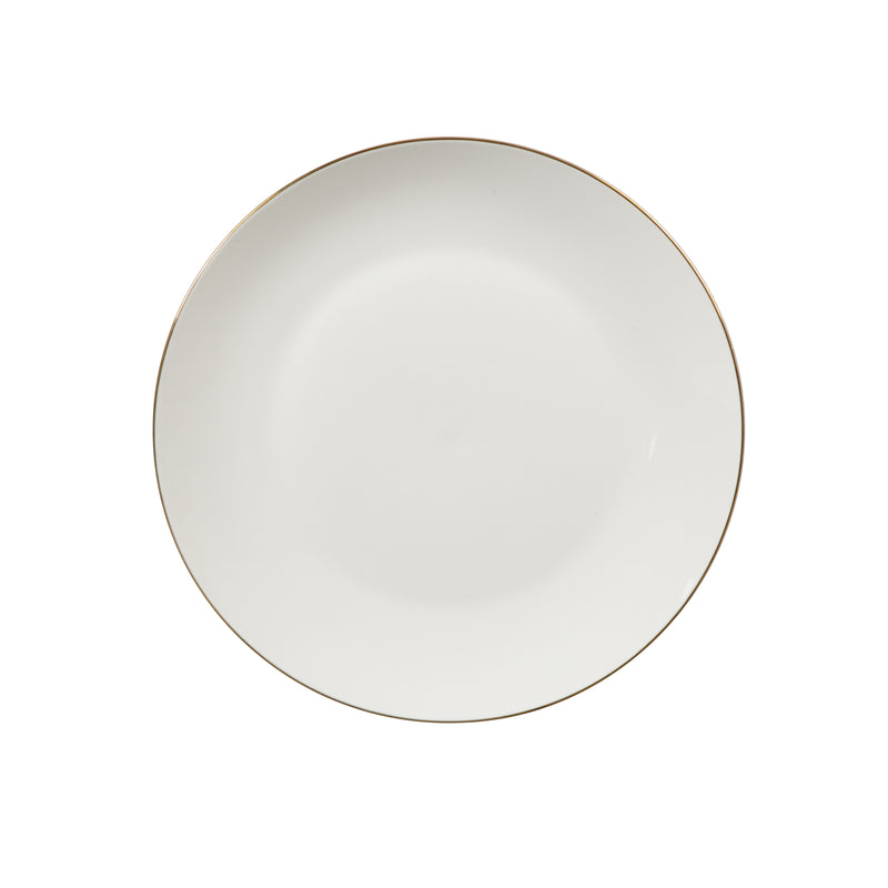 Gibson Home Ogalla 30pc Dinnerware Set - Gold Banded - 1.5mm Band- Decorated - Fine Ceramic - Gift Box