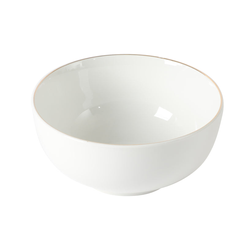 Gibson Home Ogalla 6" Cereal Bowl - Gold Banded - 1.5mm Band - Decorated - Fine Ceramic- Open Stock w/ UPC Label