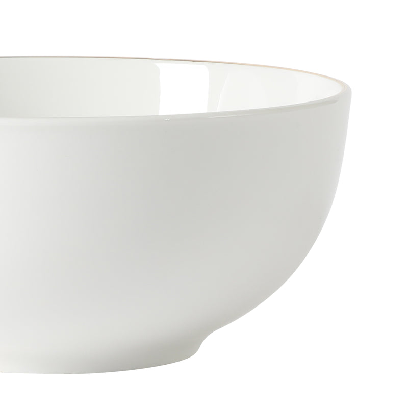 Gibson Home Ogalla 6" Cereal Bowl - Gold Banded - 1.5mm Band - Decorated - Fine Ceramic- Open Stock w/ UPC Label