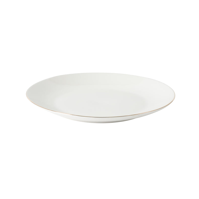 Gibson Home Ogalla 7.5" Dessert Plate - Gold Banded - 1.5mm Band - Decorated - Fine Ceramic- Open Stock w/ UPC Label